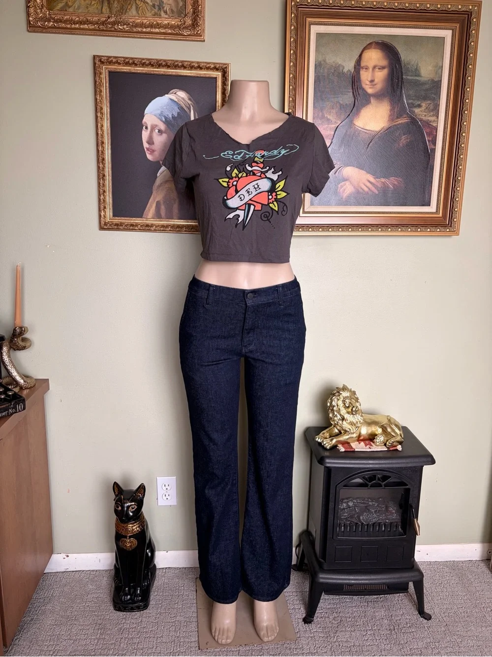 Uniqlo Dark Indigo High-Wasted Soft Stretchy Denim Jeans Size 4 September Fall